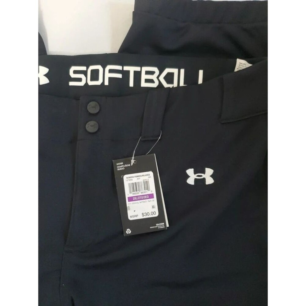 Under Armour NWT women's black cropped softball pants 2XL